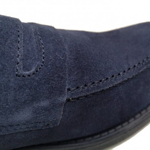 Mocassini uomo college blu camoscio...
