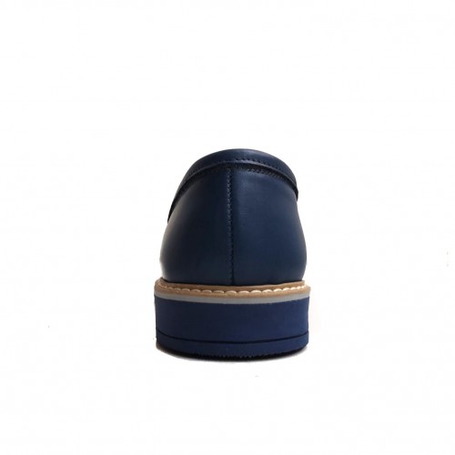 Mocassini blu jeans uomo vera pelle...