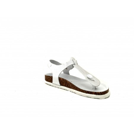 Bio Natura 1007 infradito pelle argento e platino