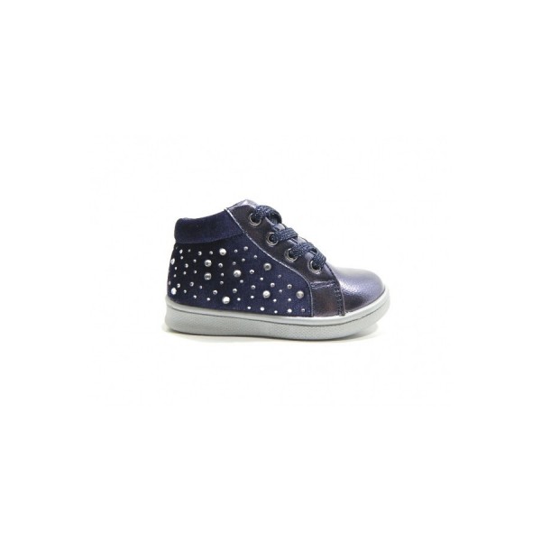 Scarpe alte blu velluto strass bambina linea Canguro