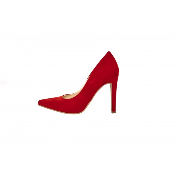 Décolleté donna a punta rosso con tacco a spillo