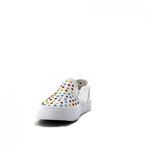 Mocassino leggero bianco con strass