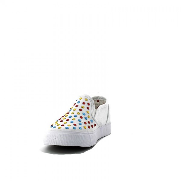 Mocassino leggero bianco con strass