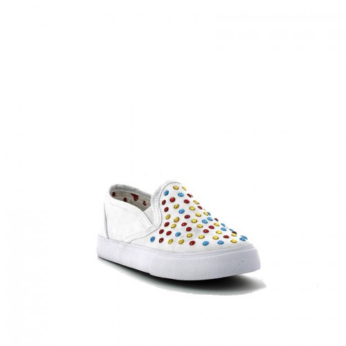 Mocassino leggero bianco con strass