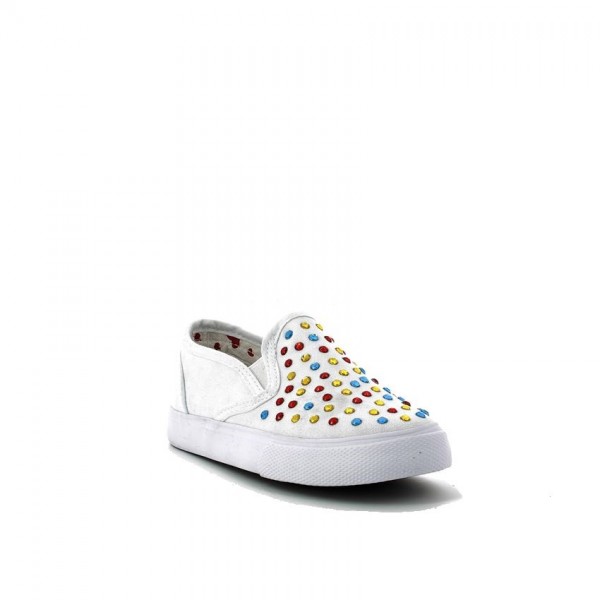 Mocassino leggero bianco con strass