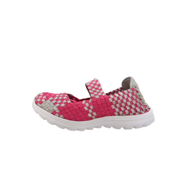 Studio Italia, Sneaker bambina bambolina Mary Jane fuxia elasticizzata