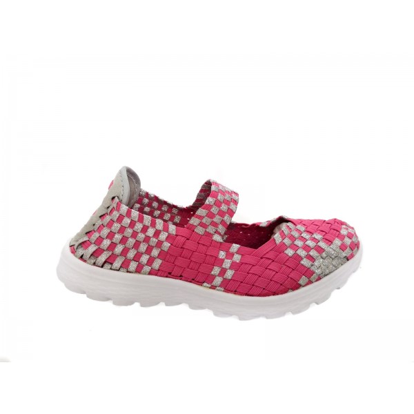 Studio Italia, Sneaker bambina bambolina Mary Jane fuxia elasticizzata