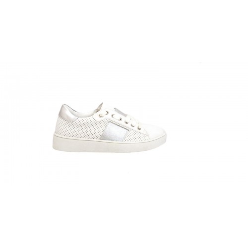 Sneakers bambina bianca con lacci