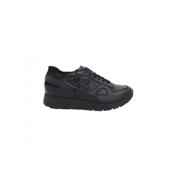 Sneaker donna pelle nera con plantare estraibile