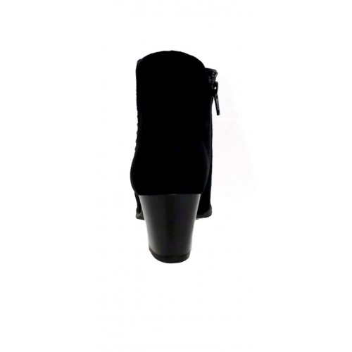 Tronchetto donna camoscio nero tacco...