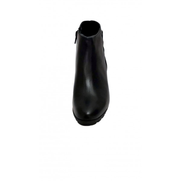 Tronchetto donna nero vera pelle tacco alto made in Italy