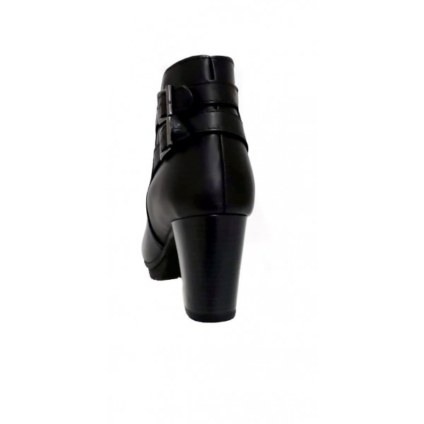Tronchetto donna nero vera pelle tacco alto made in Italy
