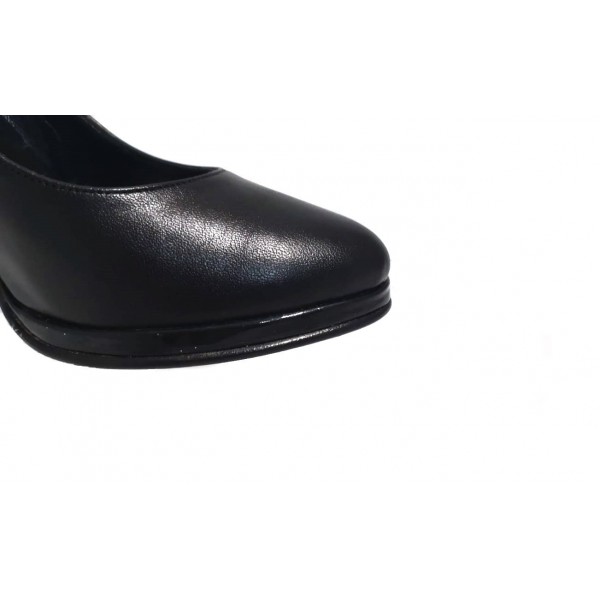 Décolleté nera in vera pelle Made in Italy