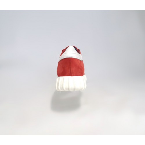 Sneaker rossa fondo bianco vera pelle