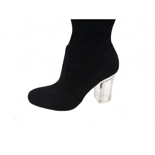 Stivale donna lungo gamba nero tacco...