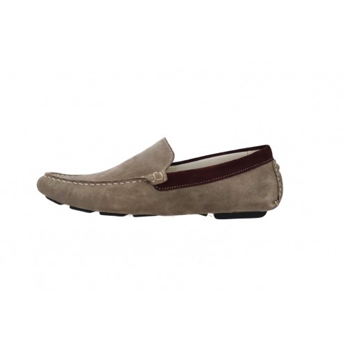 Mocassino uomo scamosciato taupe primaverile