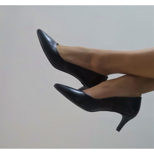 Décolleté donna a punta pelle nero...