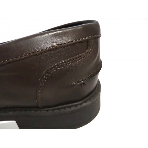 Mocassino college pelle marrone con...