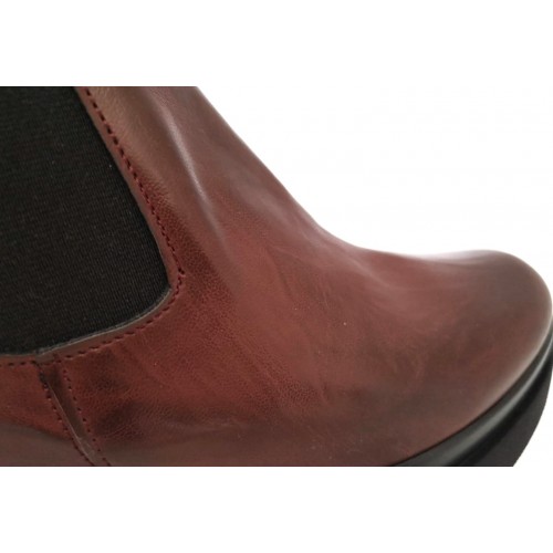 Tronchetto donna pelle bordò fondo...