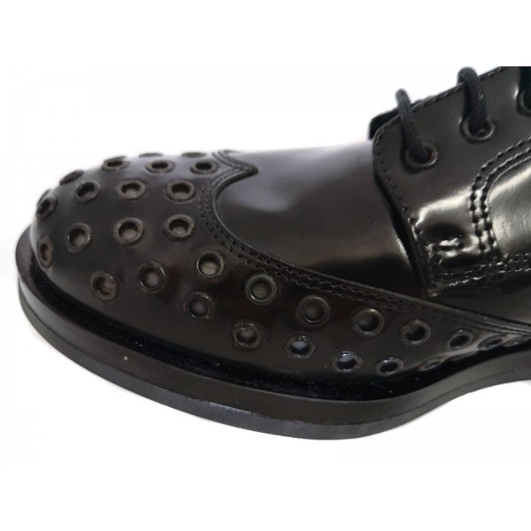 Francesina donna in pelle con lacci nera Peperosa