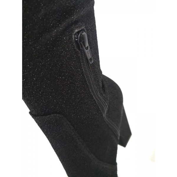 Stivale donna alto gamba elasticizzato nero tacco 12