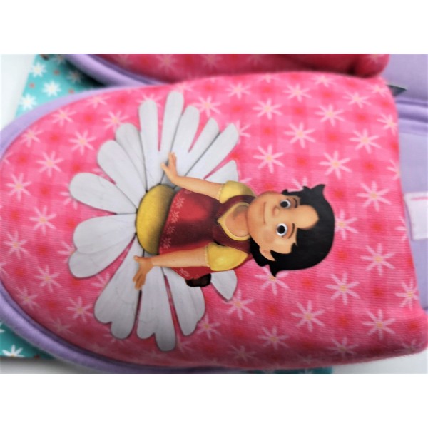 Ciabatte bambina in cotone rosa con stampa Heidi