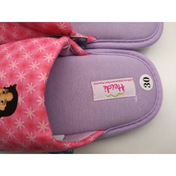 Ciabatte bambina in cotone rosa con stampa Heidi