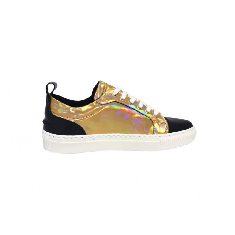 Sneakers donna Esclusive laminato oro...