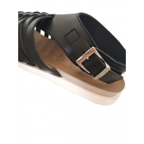 Sandali donna Keys bassi neri pelle...