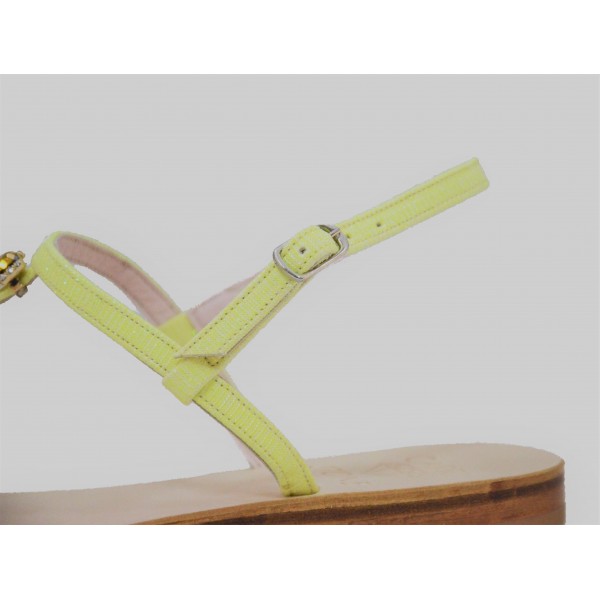 Infradito gioiello modello Capri strass pietre gialle
